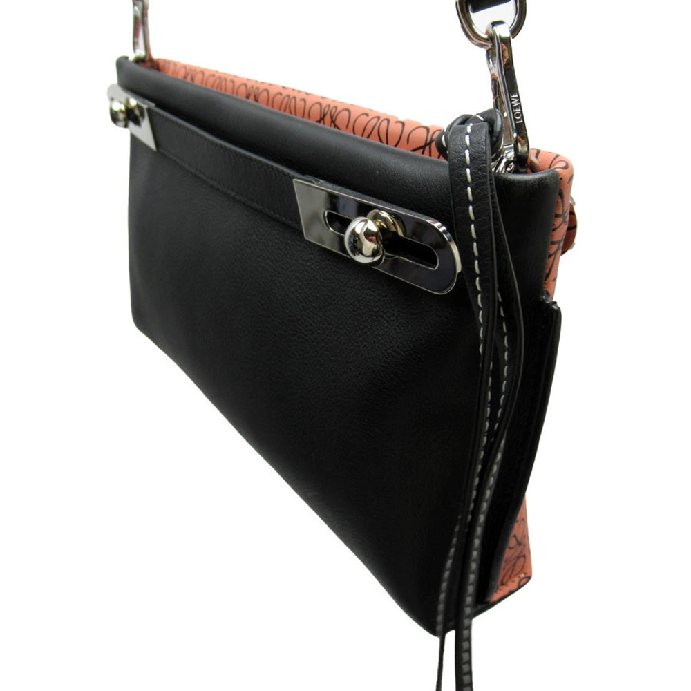 Loewe Black Leather Crossbody Bag Pink Silver Shoulder Missy Pink Silver